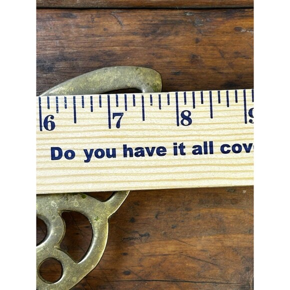 Vintage Brass Butterfly Trivet Decorative Wall Art Metal Hot Pad Made in India - Picture 6 of 7